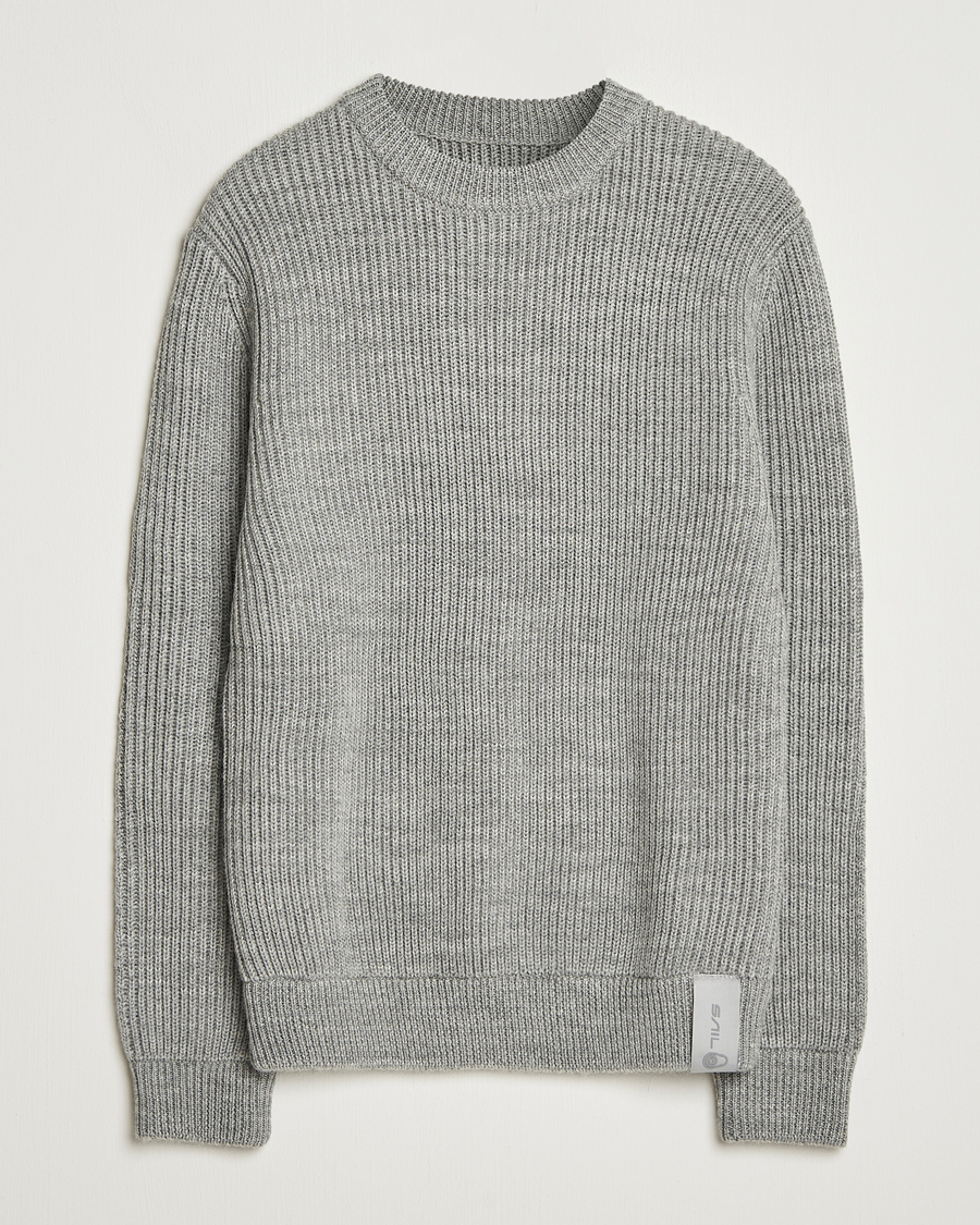 Heren | Truien | Sail Racing | Ridge Wool Heavy Knitted Crew Neck Grey Melange