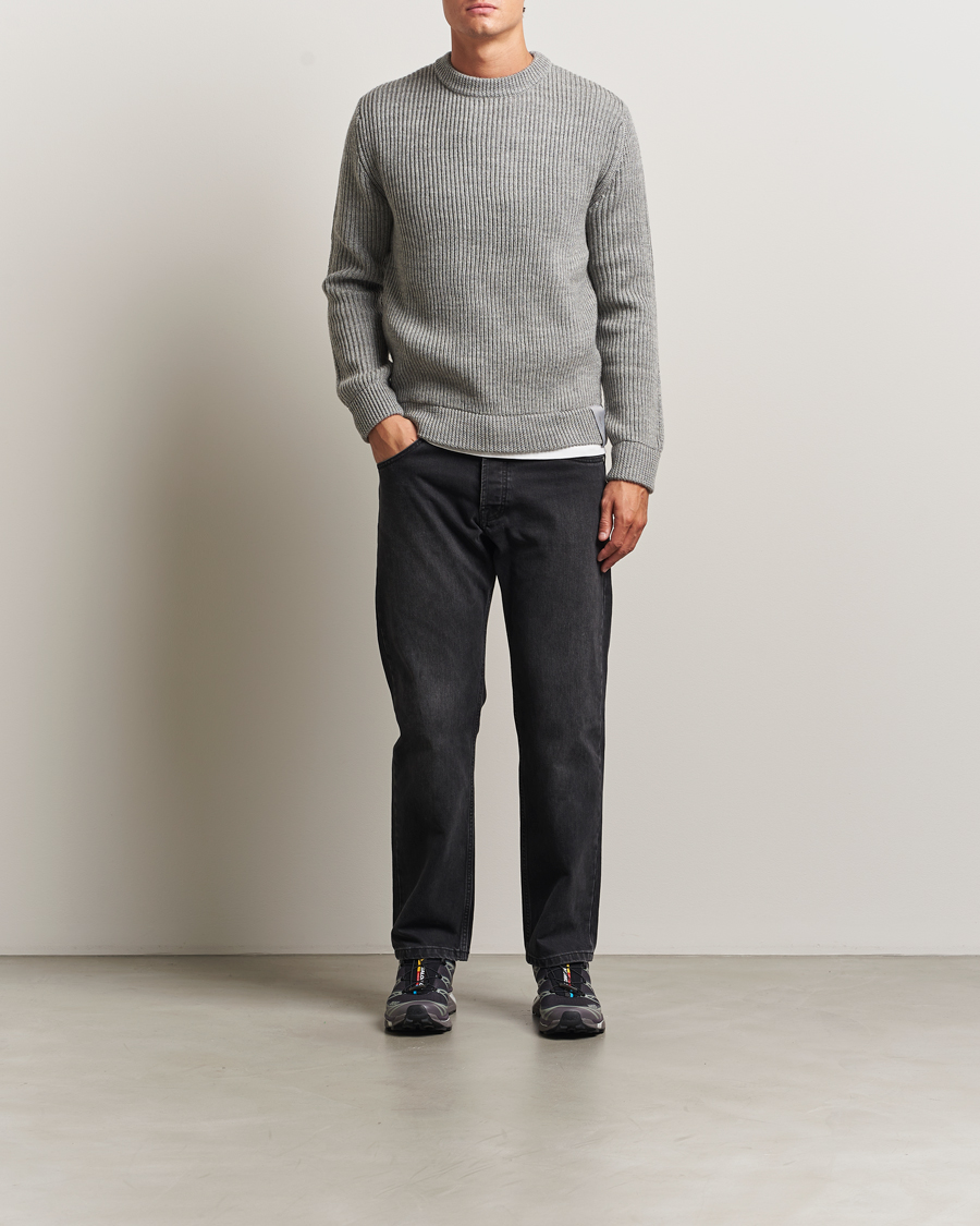 Heren | Truien | Sail Racing | Ridge Wool Heavy Knitted Crew Neck Grey Melange