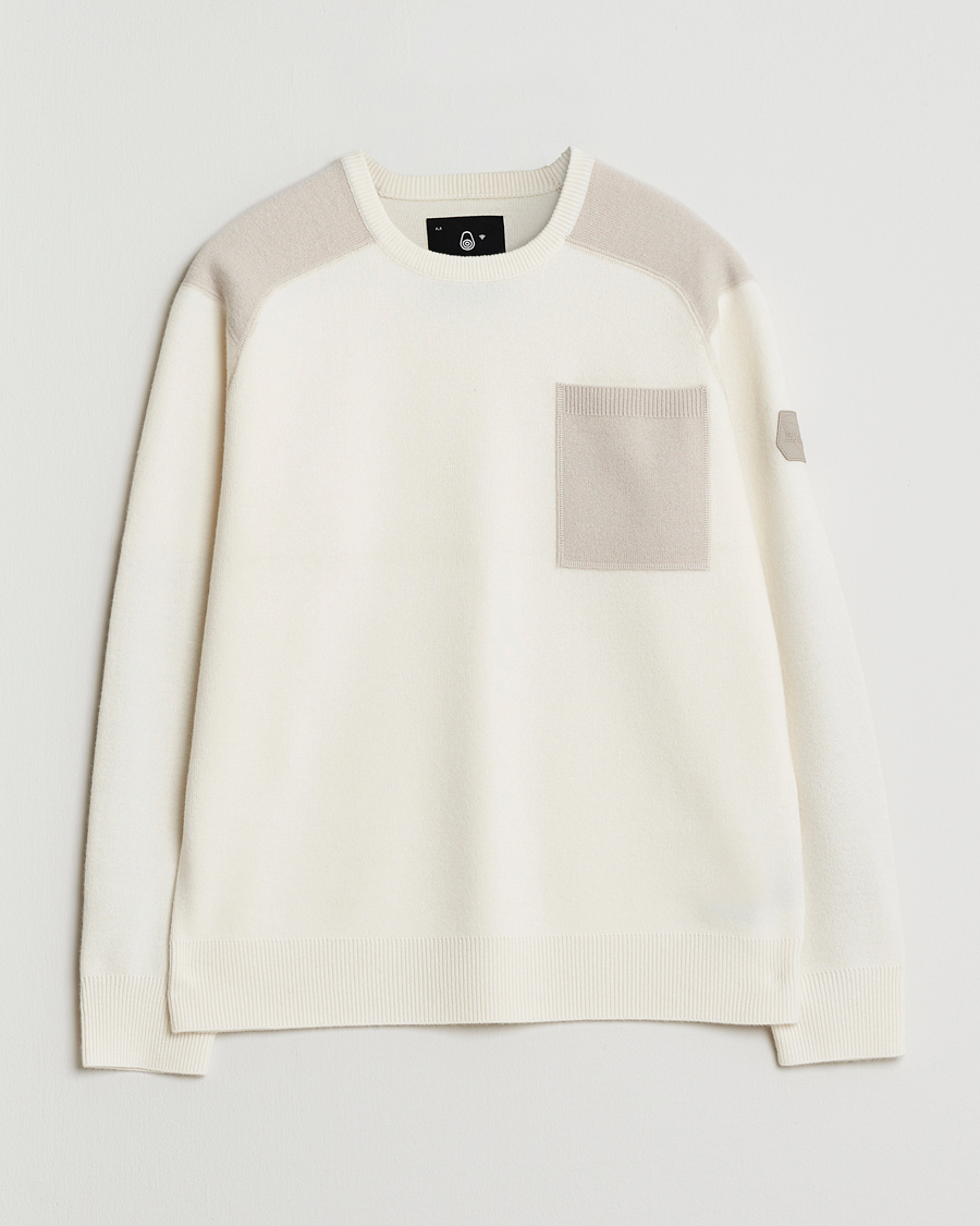 Heren | Truien | Sail Racing | Spine Wool/Cashmere Knitted Crew Neck Off White