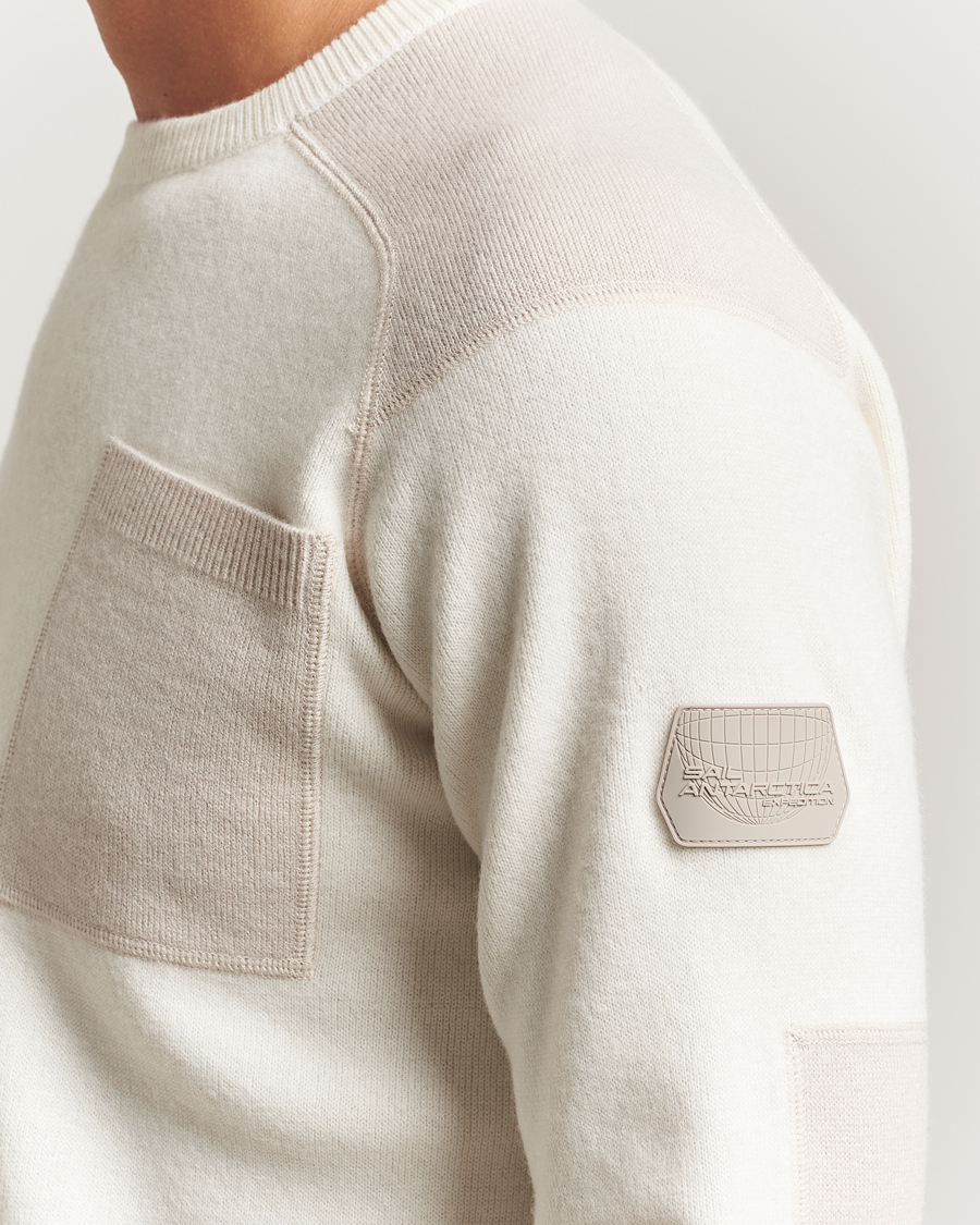 Heren | Truien | Sail Racing | Spine Wool/Cashmere Knitted Crew Neck Off White