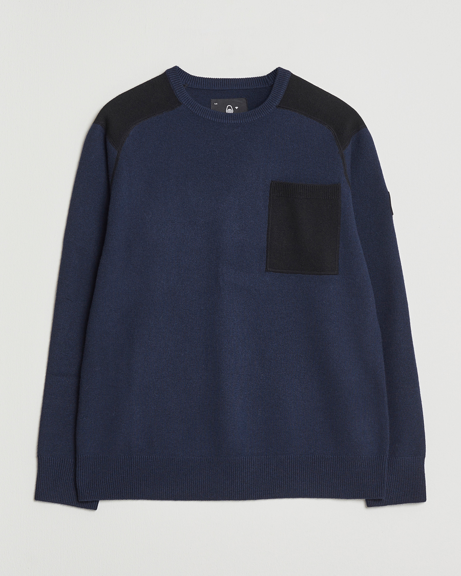 Heren | Truien | Sail Racing | Spine Wool/Cashmere Knitted Crew Neck Dark Navy