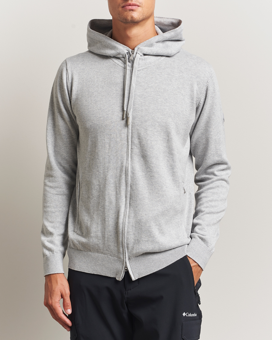 Heren | Truien | Sail Racing | Bowman Knitted Full Zip Hoodie Grey Melange