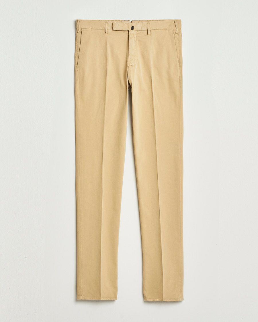 Heren | Broeken | Incotex | Slim Fit Cotton Stretch Chinos Beige