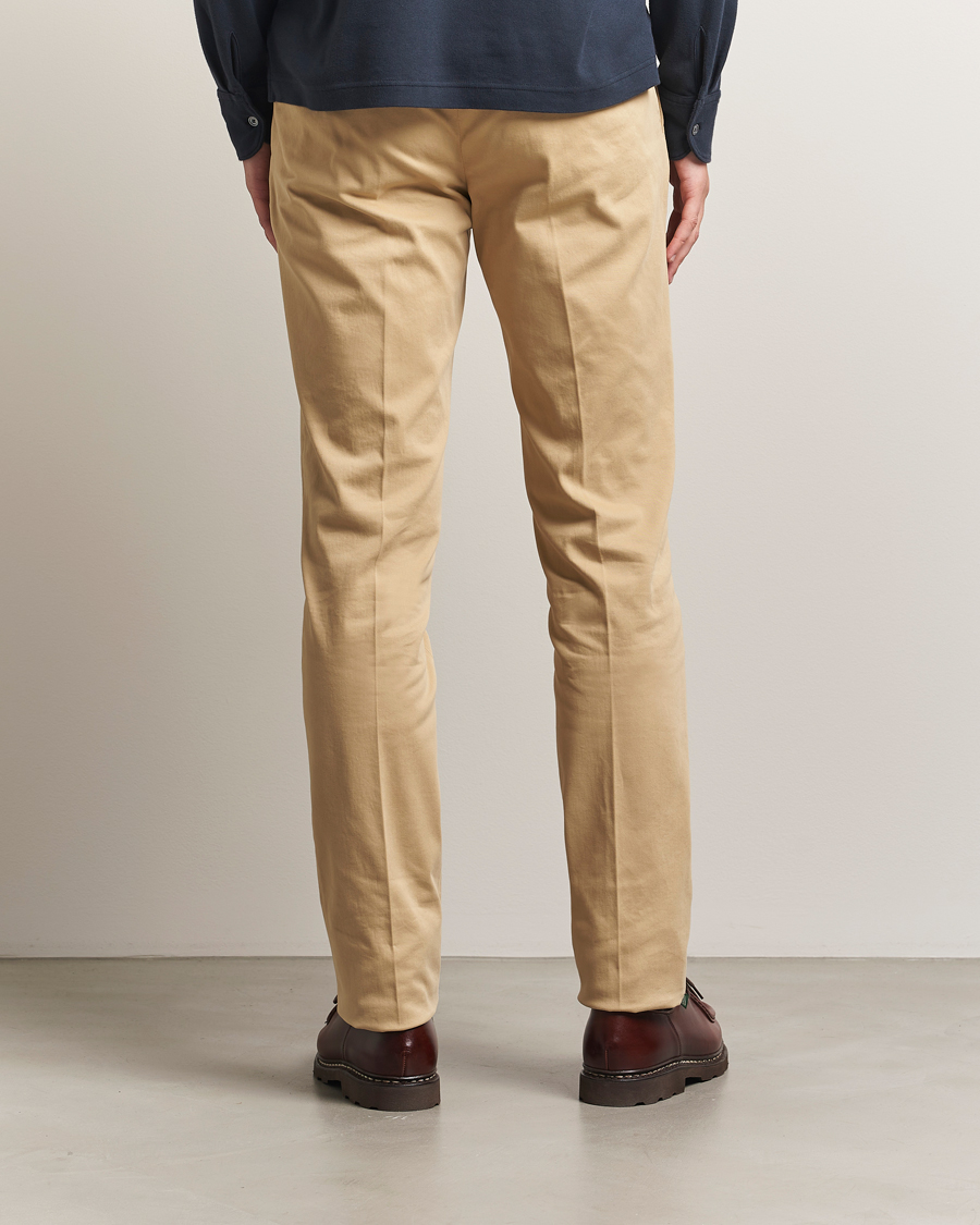 Heren | Broeken | Incotex | Slim Fit Cotton Stretch Chinos Beige