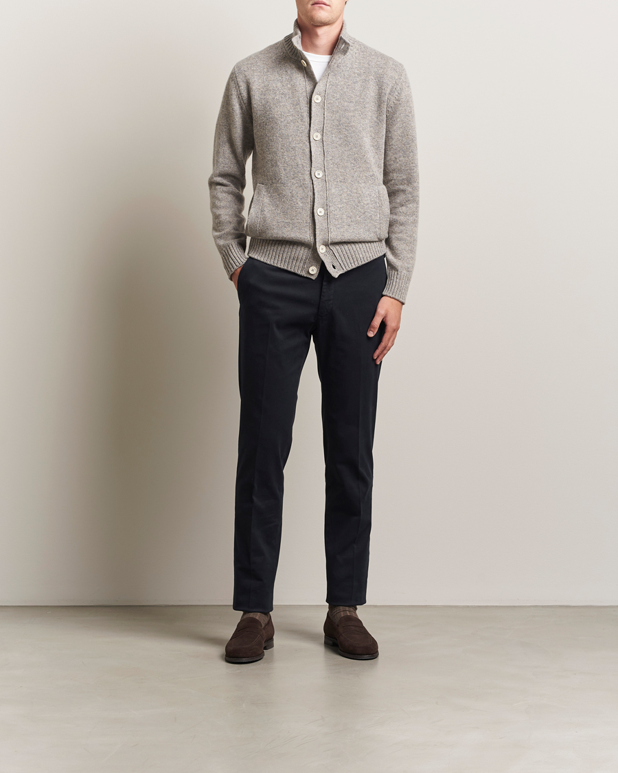 Heren | Broeken | Incotex | Slim Fit Cotton Stretch Chinos Navy
