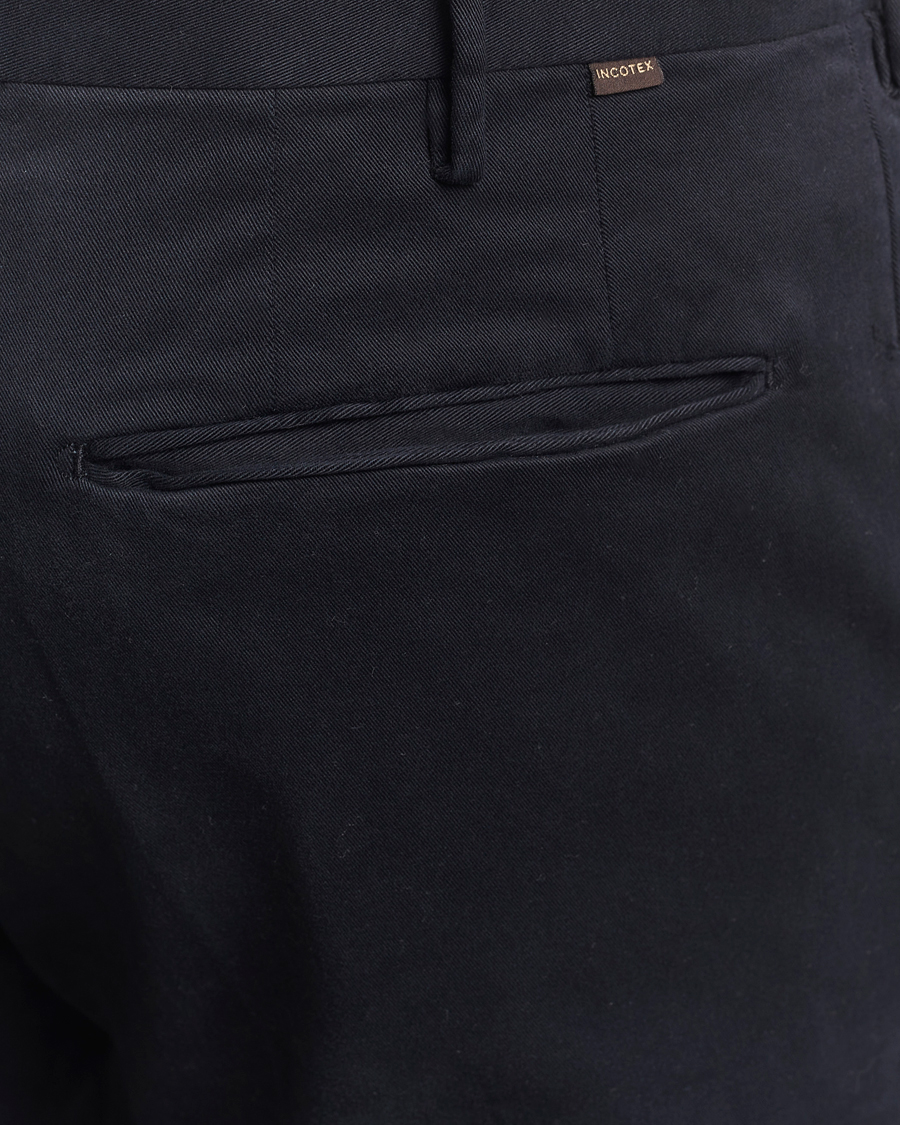 Heren | Broeken | Incotex | Slim Fit Cotton Stretch Chinos Navy