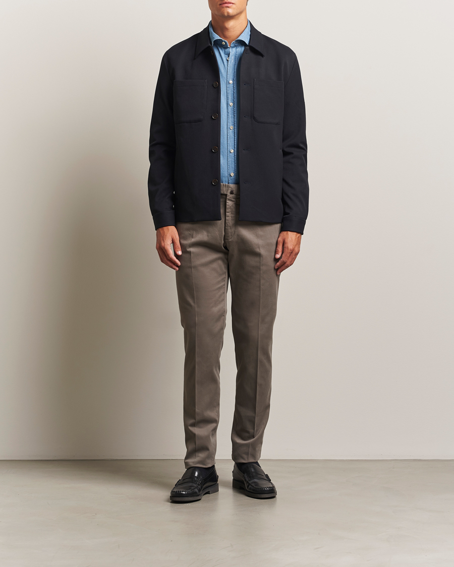 Heren | Broeken | Incotex | Slim Fit Cotton Stretch Chinos Grey