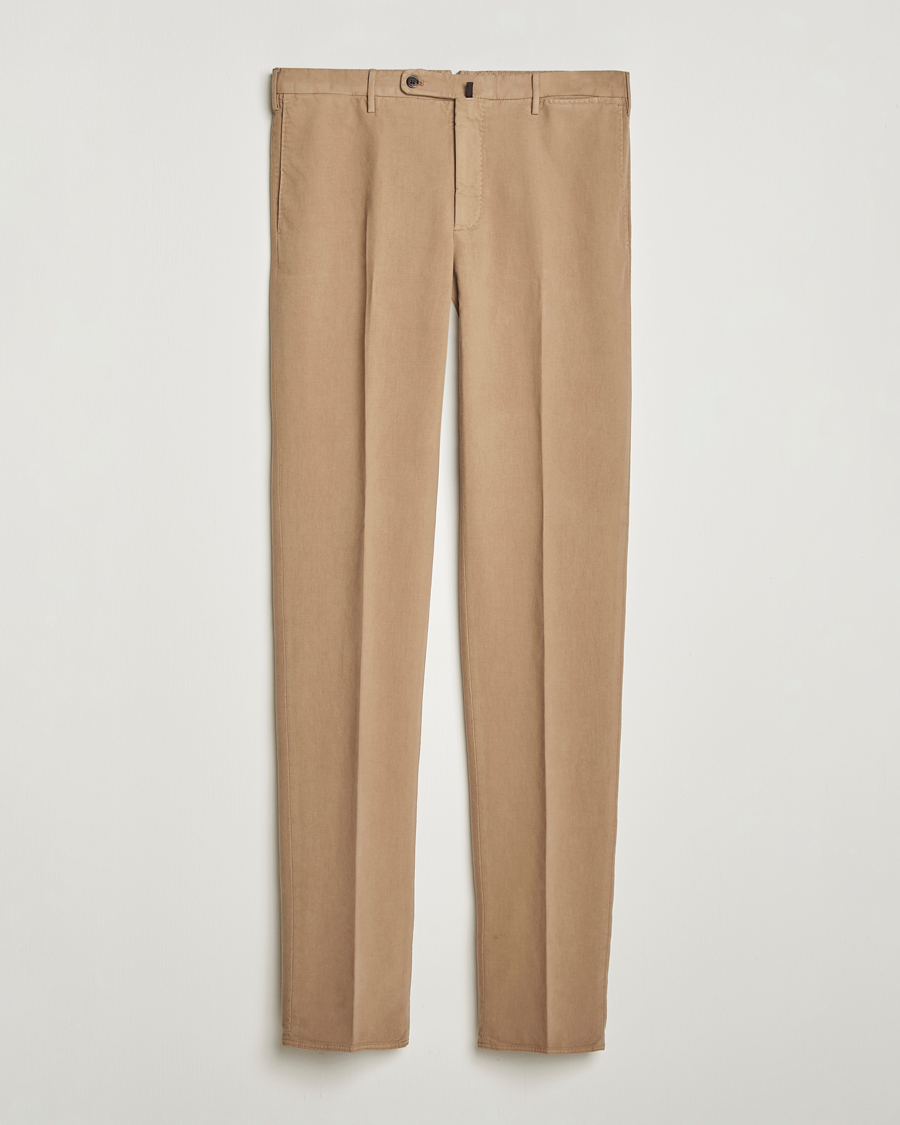 Heren | Broeken | Incotex | Regular Fit Cotton Stretch Chinos Beige