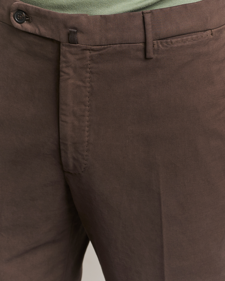 Homme | Pantalons | Incotex | Regular Fit Cotton Stretch Chinos Dark Brown