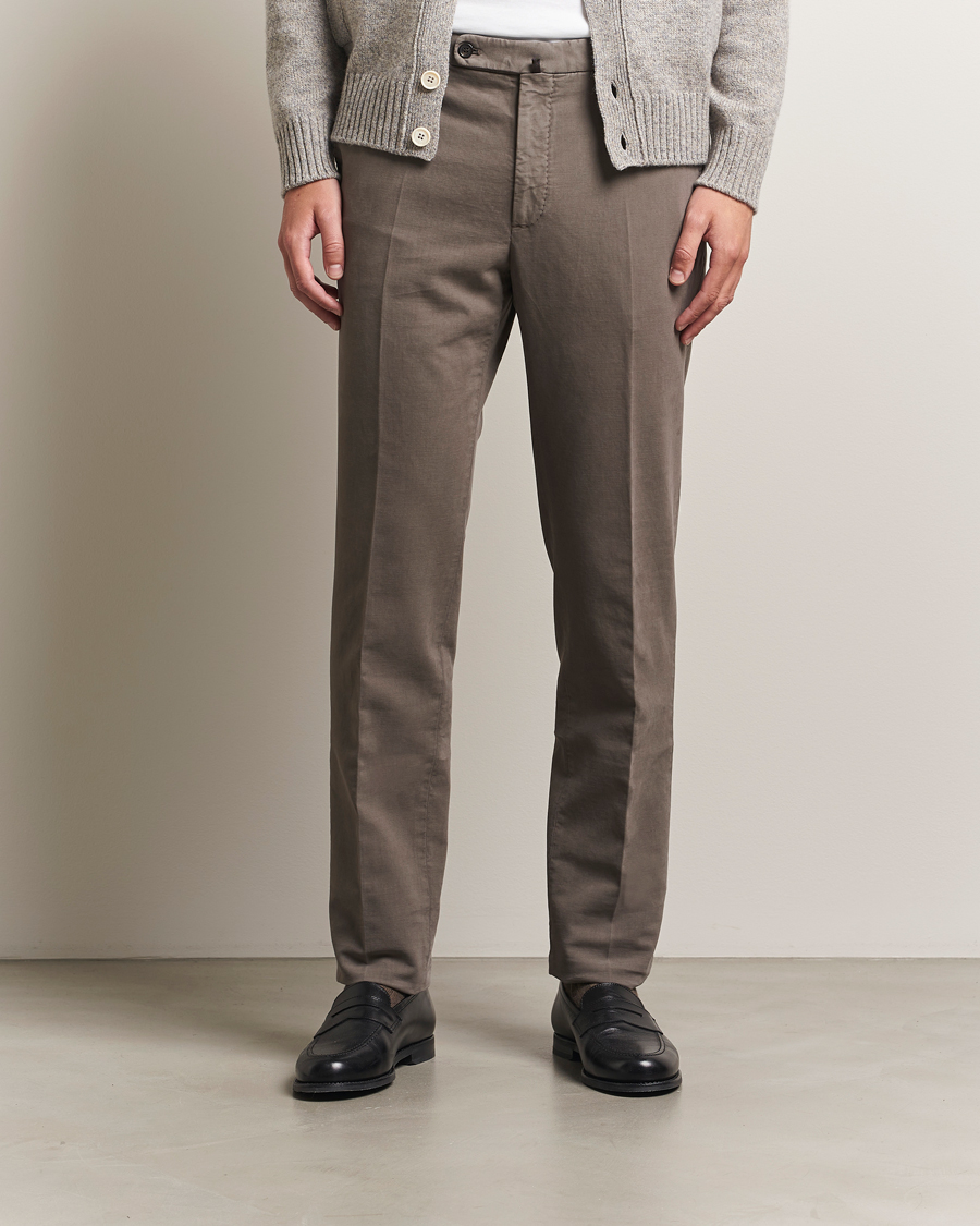 Homme | Pantalons | Incotex | Regular Fit Cotton Stretch Chinos Grey