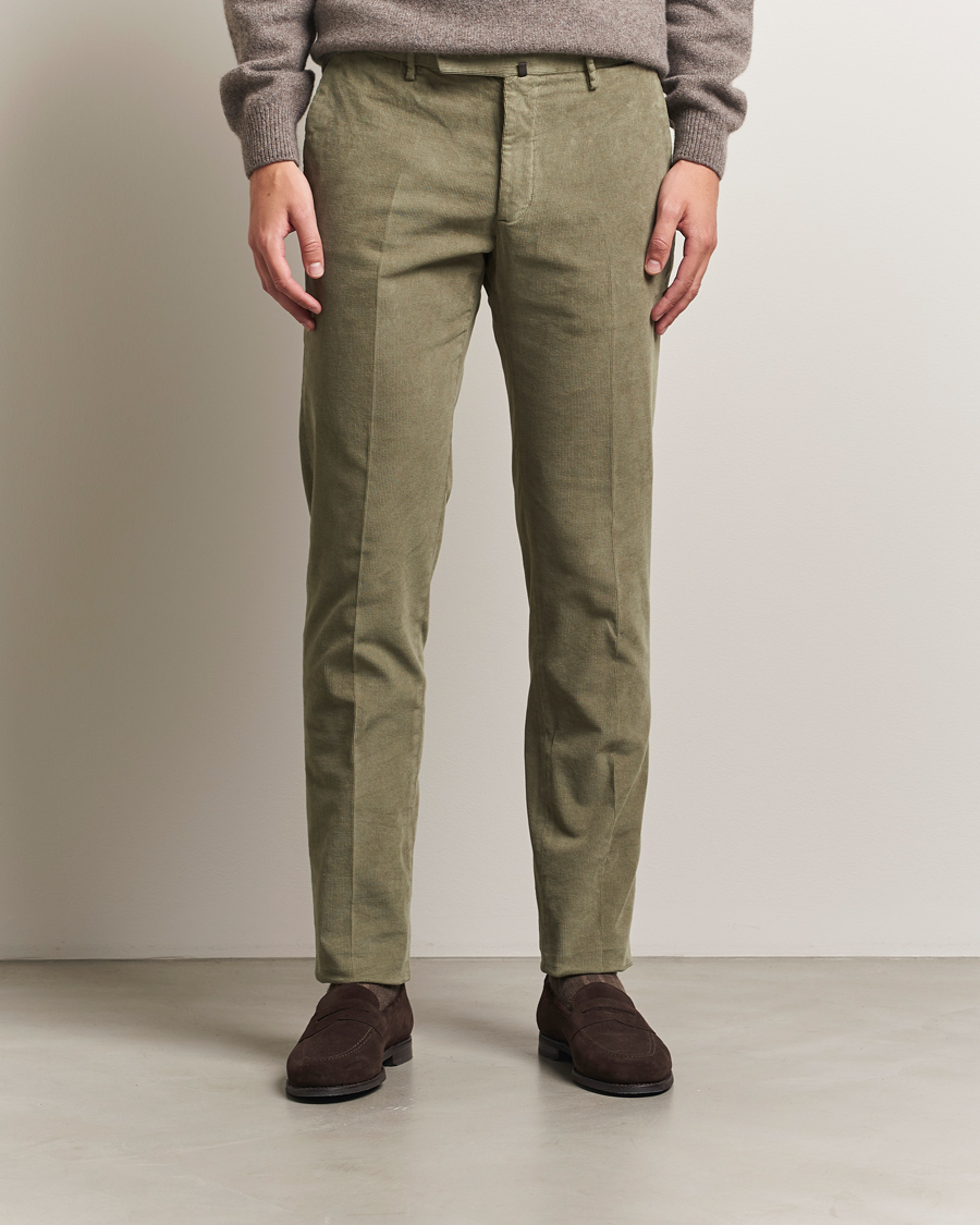 Homme | Pantalons | Incotex | Slim Fit Baby Corduroy Trousers Sage