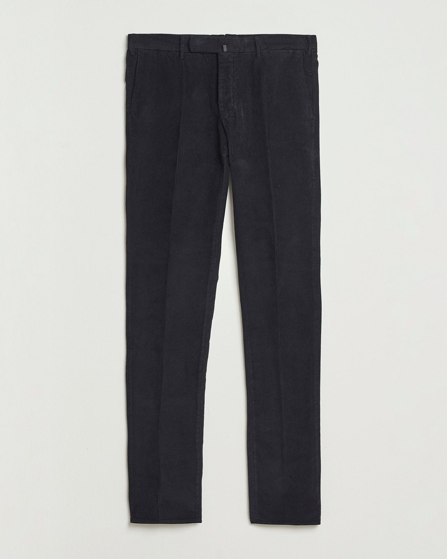 Heren | Broeken | Incotex | Slim Fit Baby Corduroy Trousers Navy