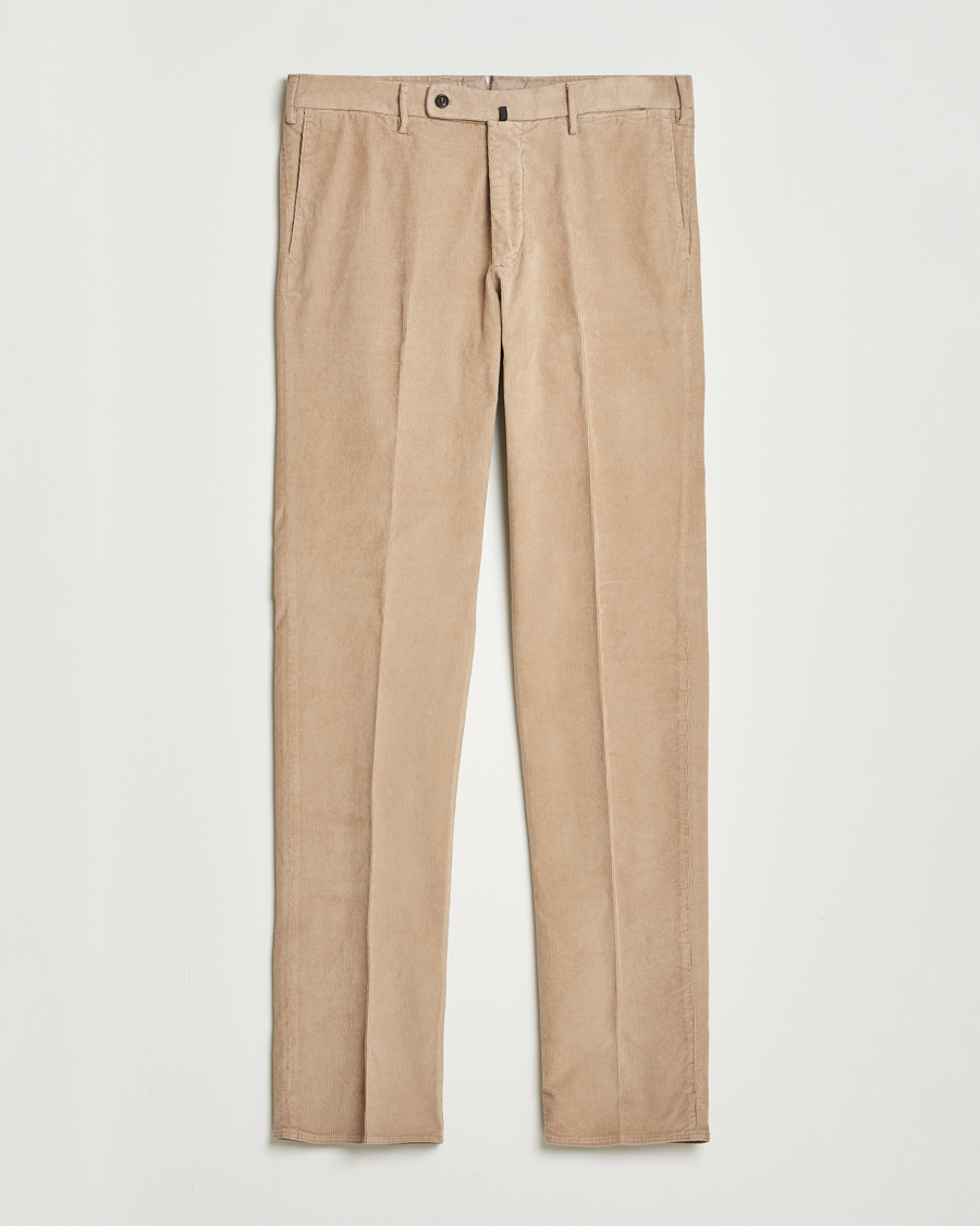 Heren | Broeken | Incotex | Regular Fit Baby Corduroy Trousers Beige