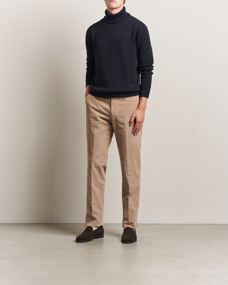 Heren | Broeken | Incotex | Regular Fit Baby Corduroy Trousers Beige