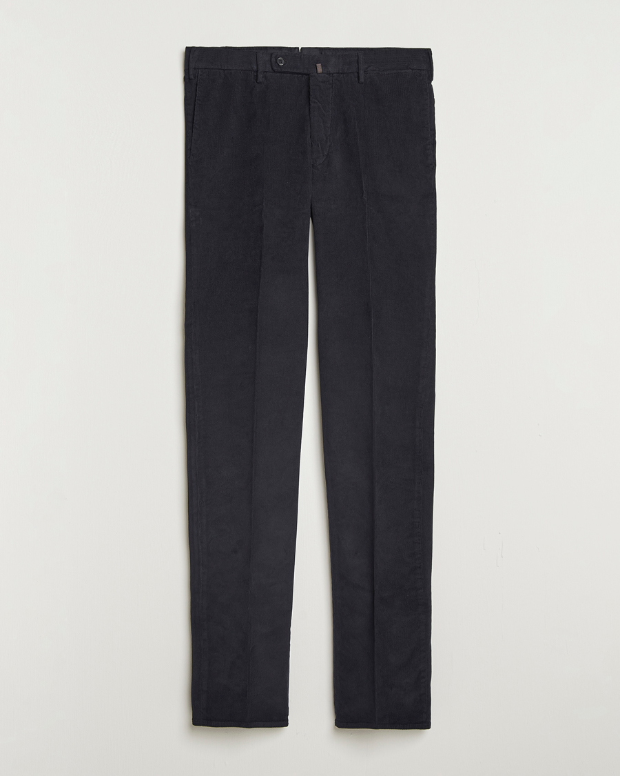 Homme | Pantalons | Incotex | Regular Fit Baby Corduroy Trousers Navy