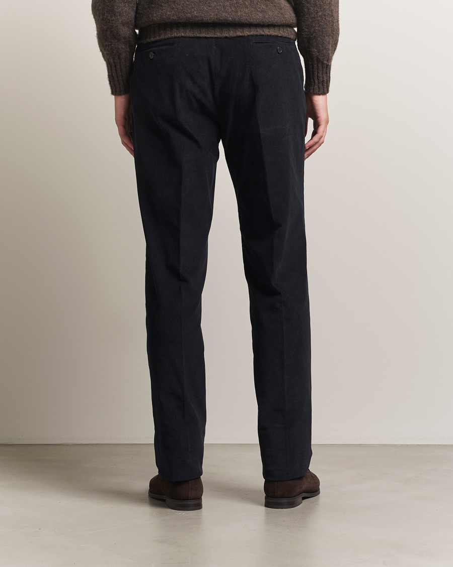 Homme | Pantalons | Incotex | Regular Fit Baby Corduroy Trousers Navy