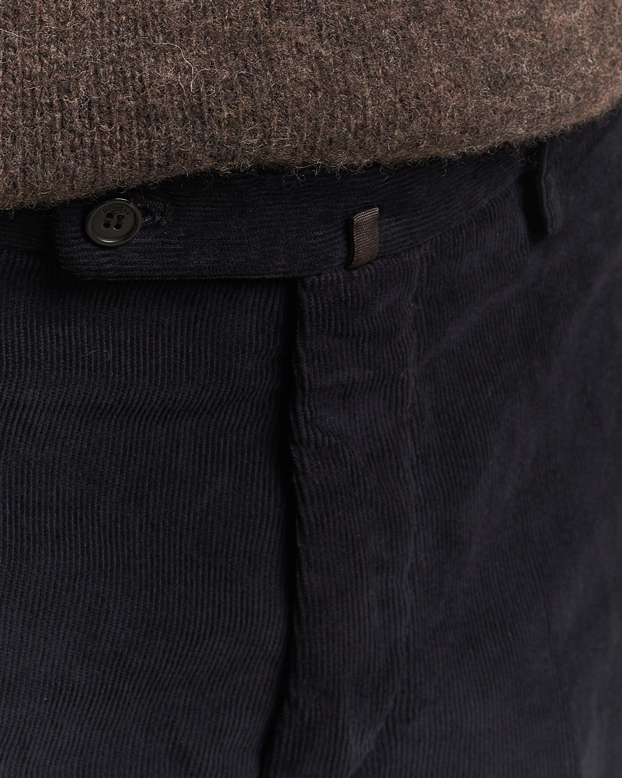 Homme | Pantalons | Incotex | Regular Fit Baby Corduroy Trousers Navy
