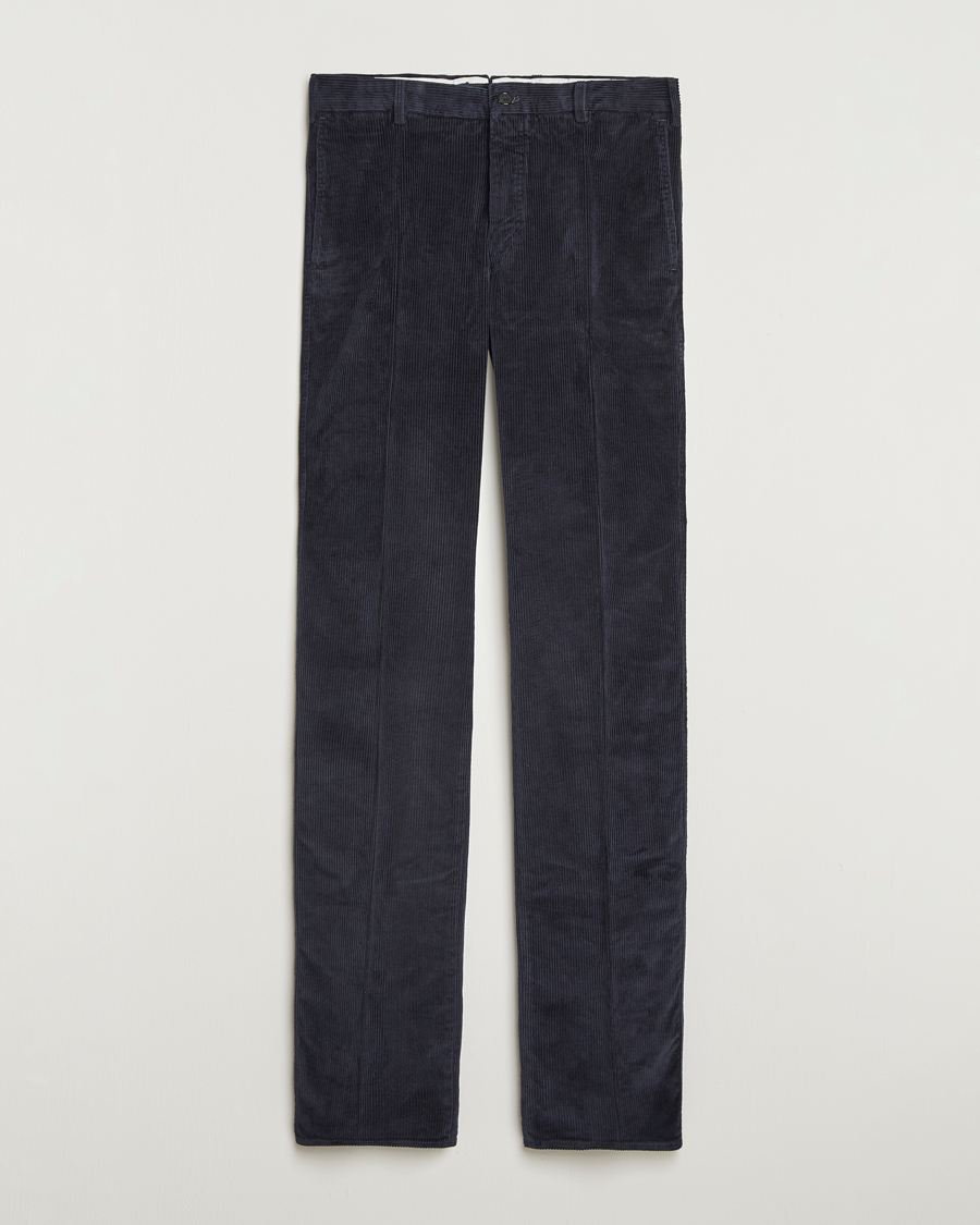 Heren | Broeken | Incotex | Regular Fit British Corduroy Trousers Navy