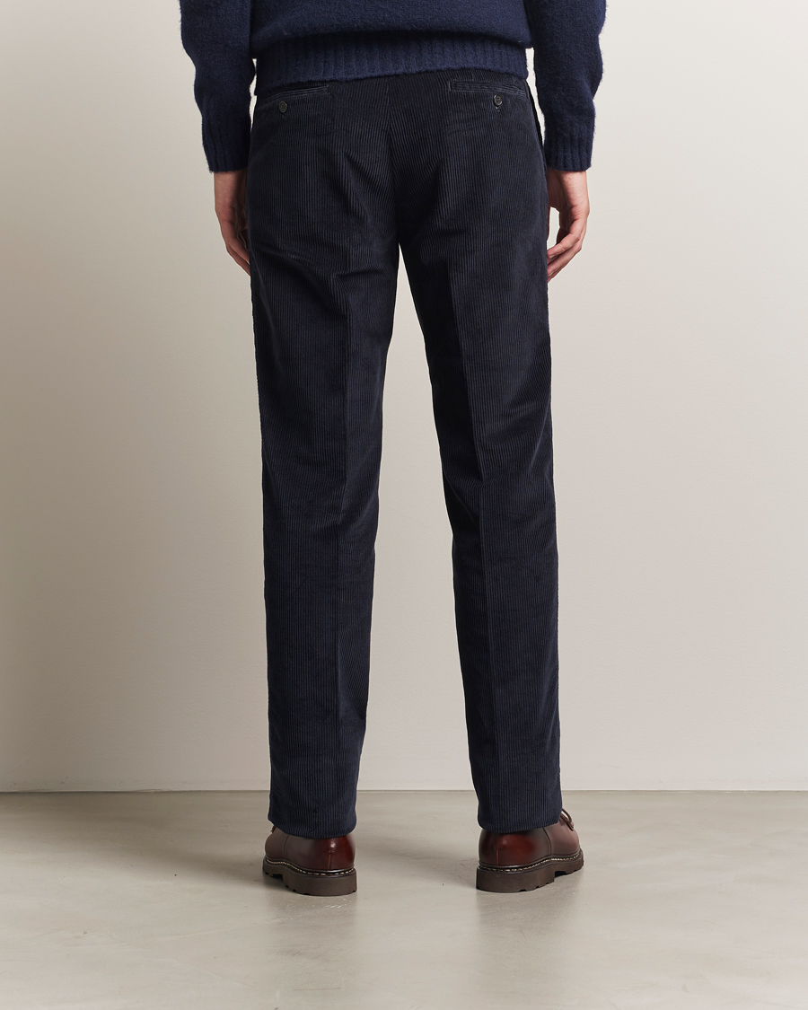 Heren | Broeken | Incotex | Regular Fit British Corduroy Trousers Navy