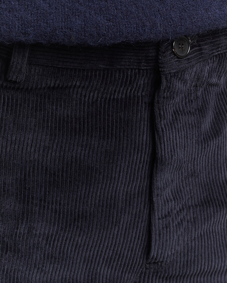 Heren | Broeken | Incotex | Regular Fit British Corduroy Trousers Navy