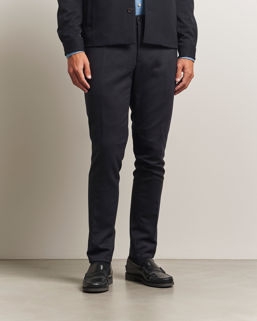 Homme | Pantalons | Incotex | Slim Fit Washable Flannel Trousers Grey Melange