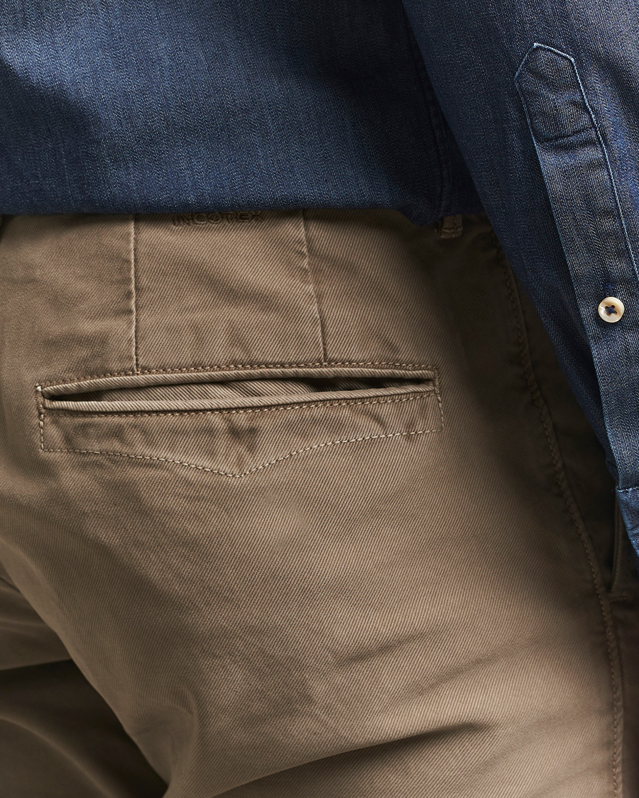 Heren | Broeken | Incotex | Slim Fit Garment Dyed Slacks Taupe
