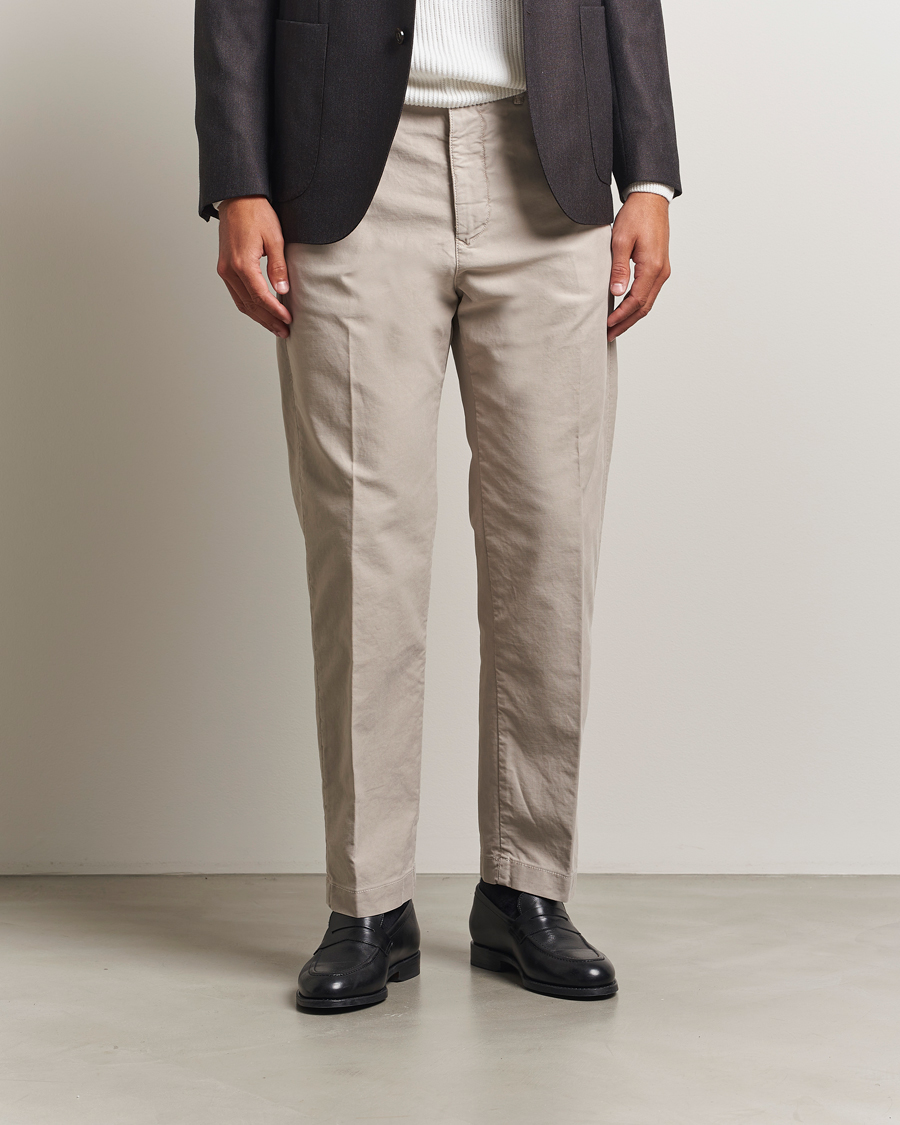 Homme | Pantalons | Incotex | Regular Fit Garment Dyed Slacks Beige