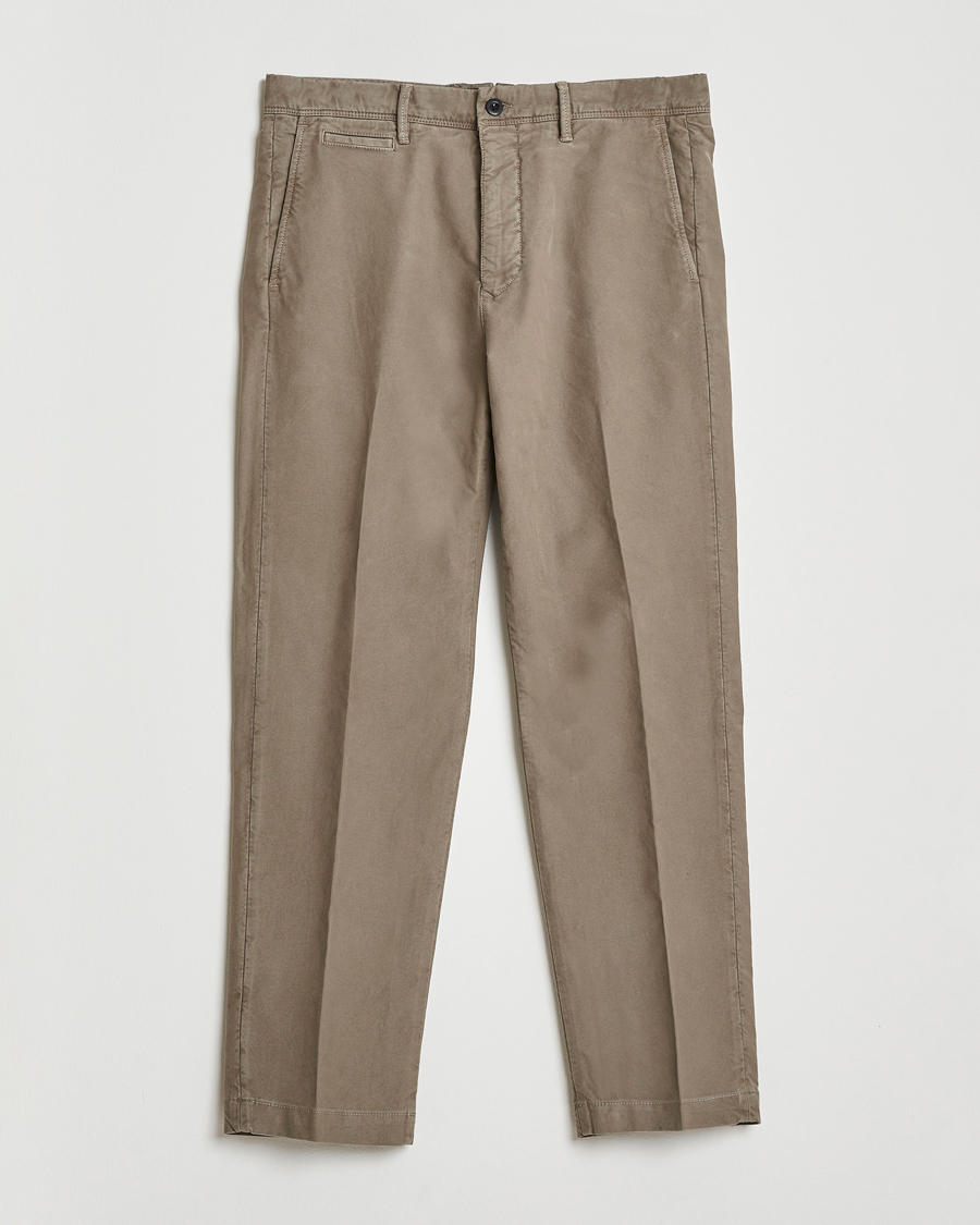Homme | Pantalons | Incotex | Regular Fit Garment Dyed Slacks Taupe