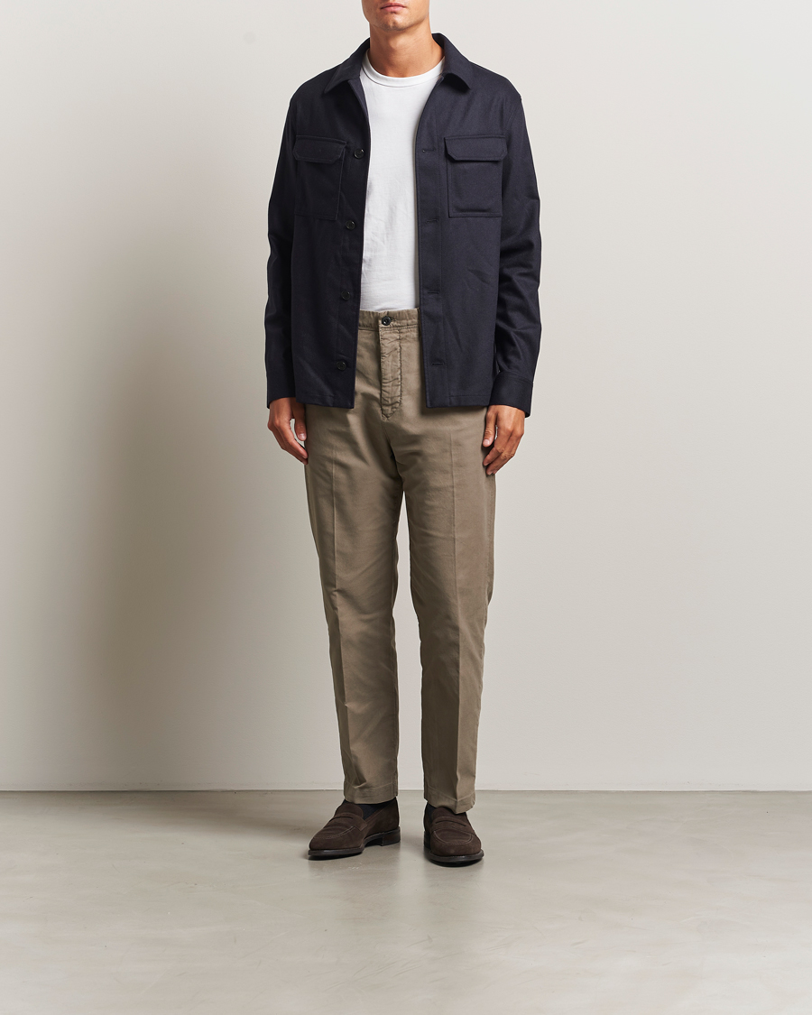 Homme | Pantalons | Incotex | Regular Fit Garment Dyed Slacks Taupe