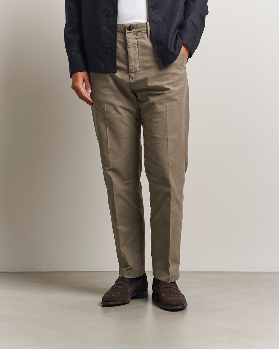 Homme | Pantalons | Incotex | Regular Fit Garment Dyed Slacks Taupe
