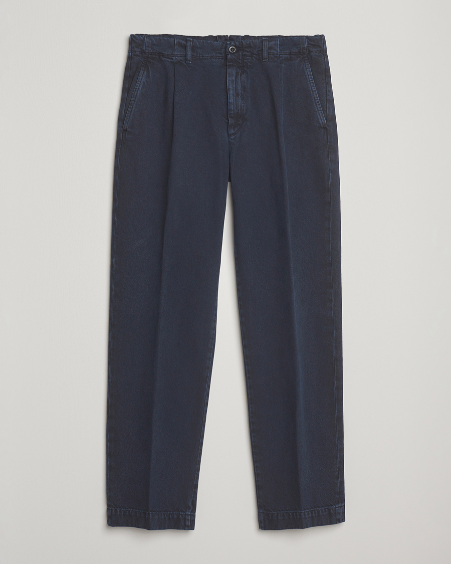 Homme | Pantalons | Incotex | Regular Fit Bull Denim Slacks Navy