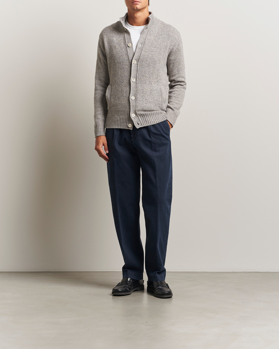 Homme | Pantalons | Incotex | Regular Fit Bull Denim Slacks Navy