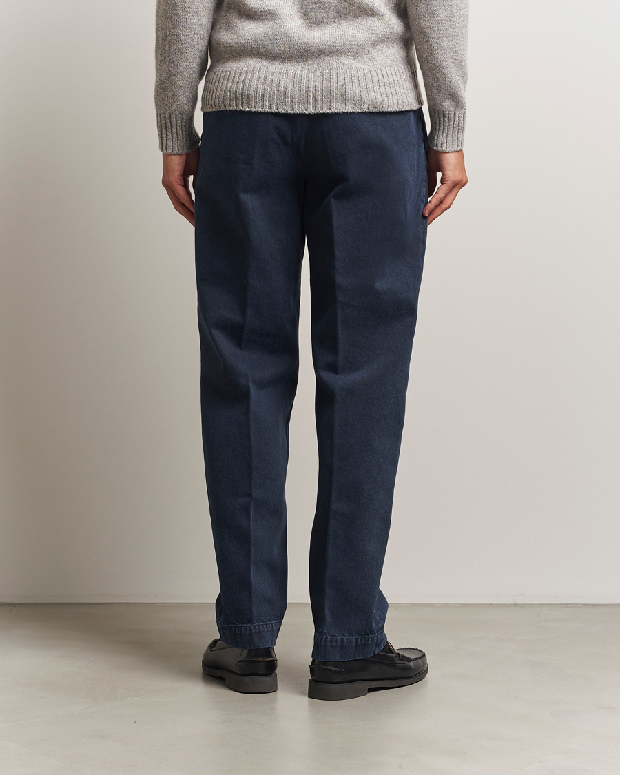 Homme | Pantalons | Incotex | Regular Fit Bull Denim Slacks Navy