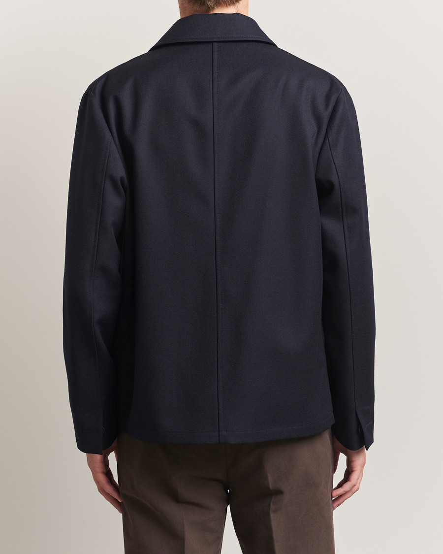 Homme | Manteaux Et Vestes | Incotex | Wool Cover Shirt Jacket Navy
