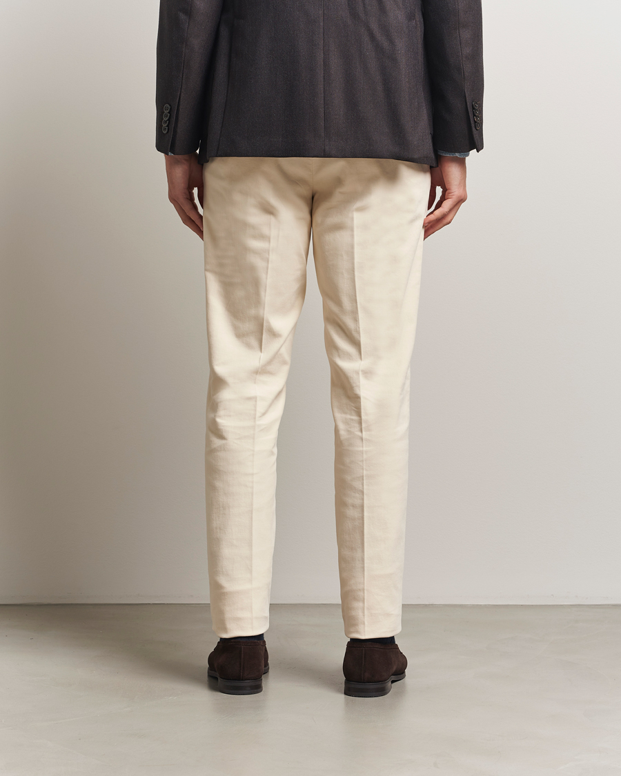 Heren | Broeken | Incotex | Regular Fit Moleskine Trousers Off White