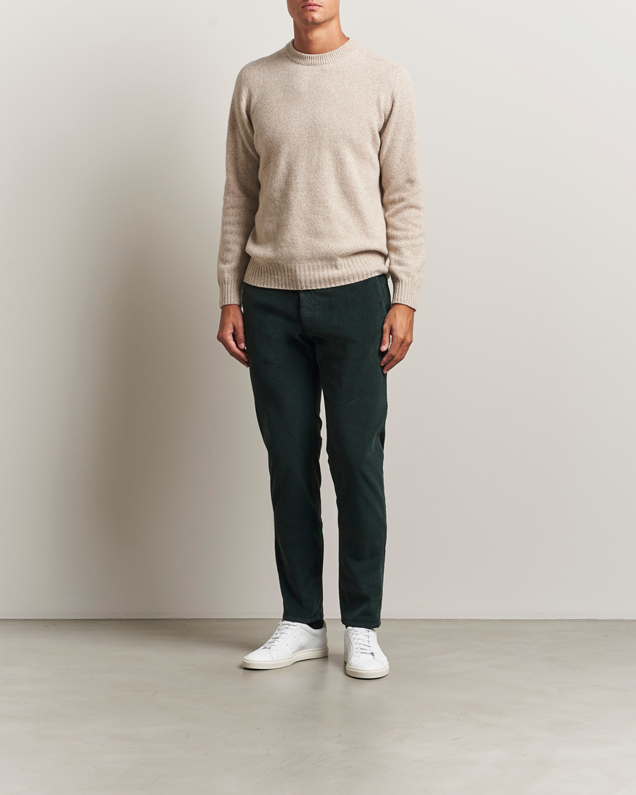 Homme | Pantalons | Incotex | Slim Fit Leisure Cord Slacks Dark Green