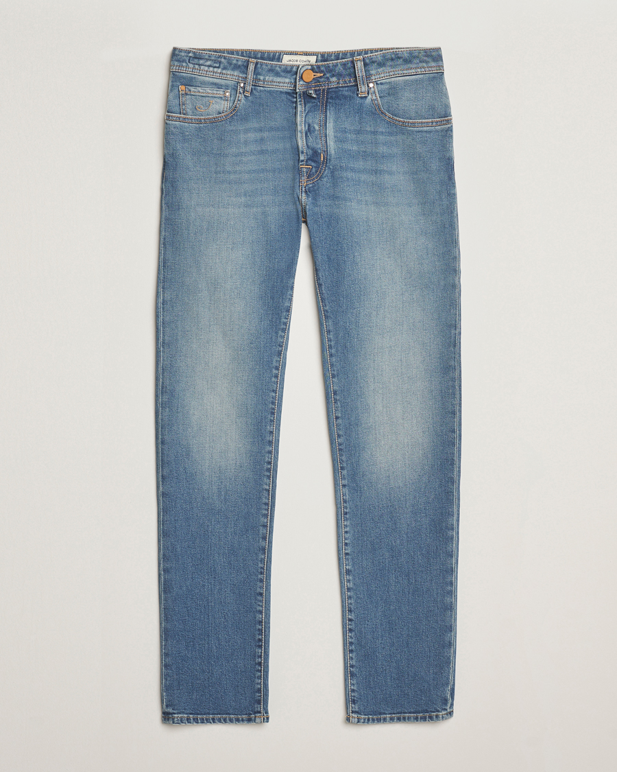 Heren | Jeans | Jacob Cohën | Bard Slim Fit Stretch Jeans Light Blue