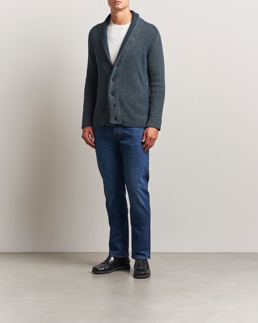 Homme | Jeans | Jacob Cohën | Bard Slim Fit Stretch Jeans Mid Blue