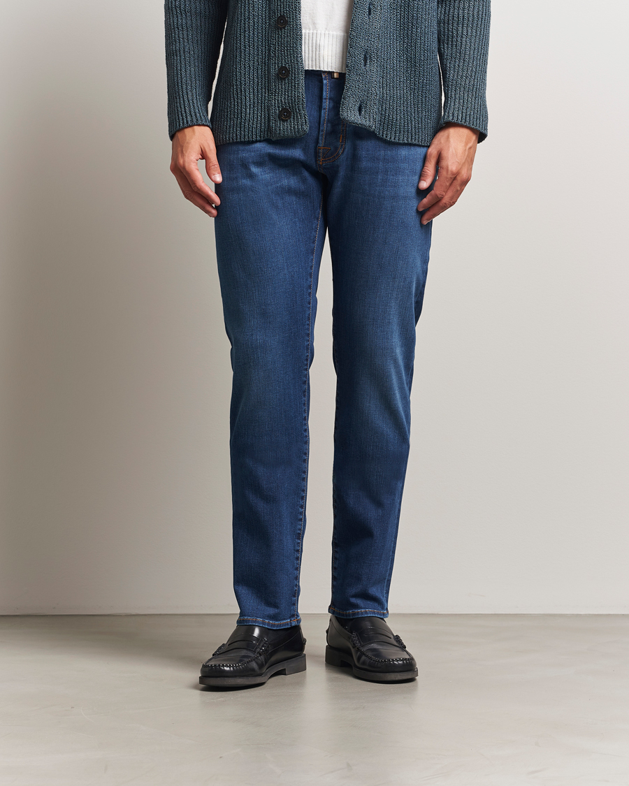Homme | Jeans | Jacob Cohën | Bard Slim Fit Stretch Jeans Mid Blue