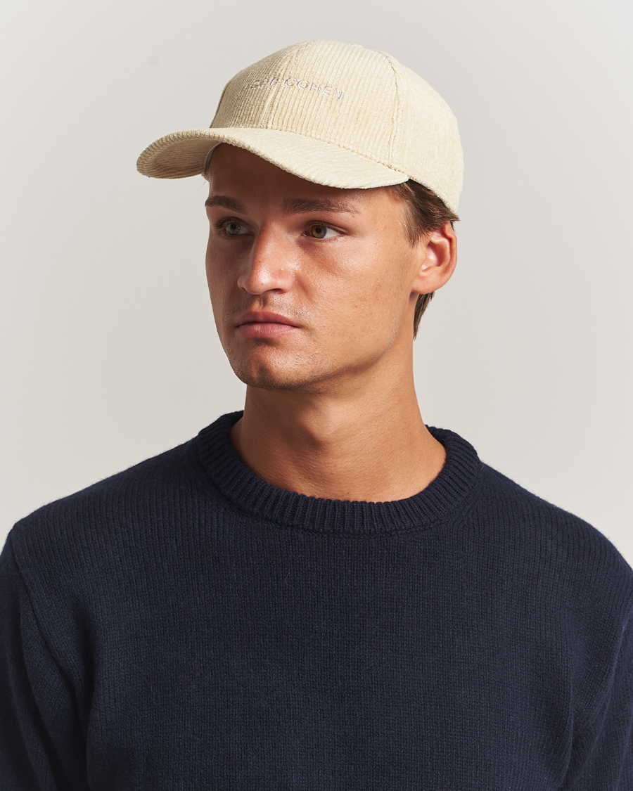 Homme | Bobs Et Casquettes | Jacob Cohën | Corduroy Logo Cap Creme