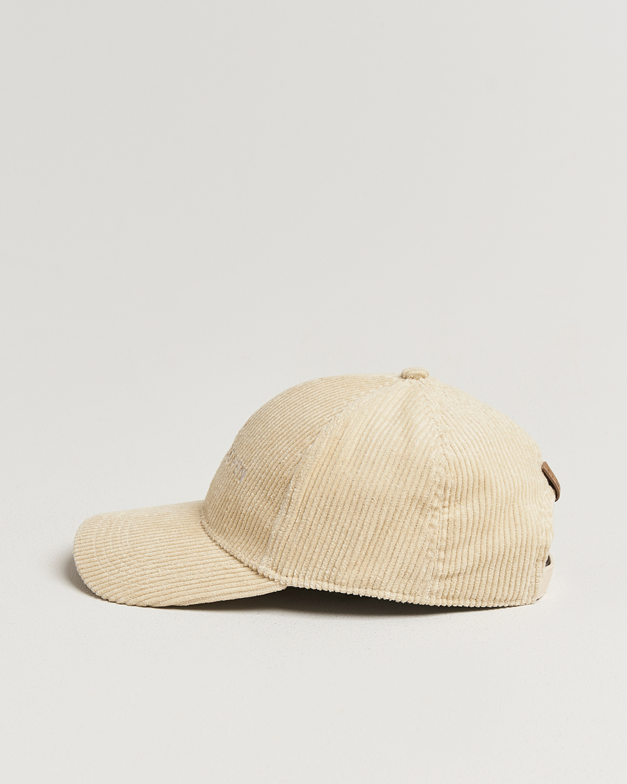 Homme | Bobs Et Casquettes | Jacob Cohën | Corduroy Logo Cap Creme