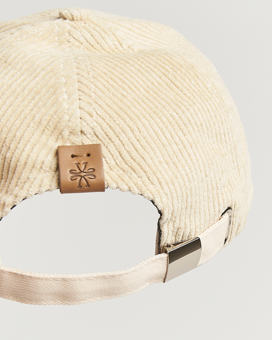 Homme | Bobs Et Casquettes | Jacob Cohën | Corduroy Logo Cap Creme