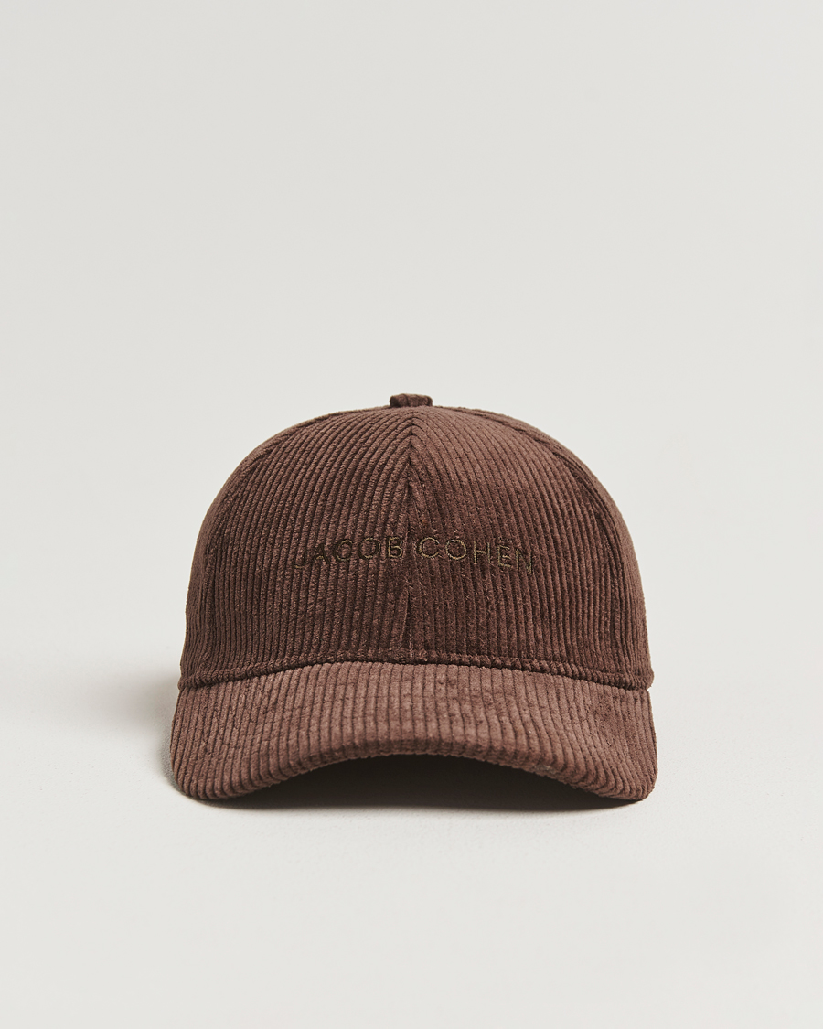 Homme | Bobs Et Casquettes | Jacob Cohën | Corduroy Logo Cap Brown