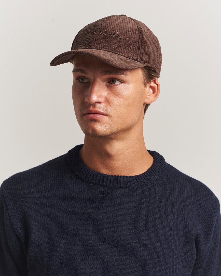 Homme | Bobs Et Casquettes | Jacob Cohën | Corduroy Logo Cap Brown