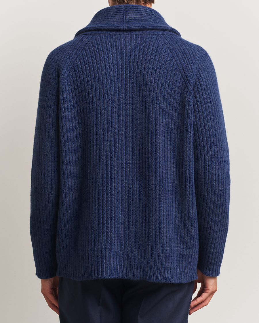 Heren | Truien | Kiton | Cashmere Rib Shawl Cardigan Navy