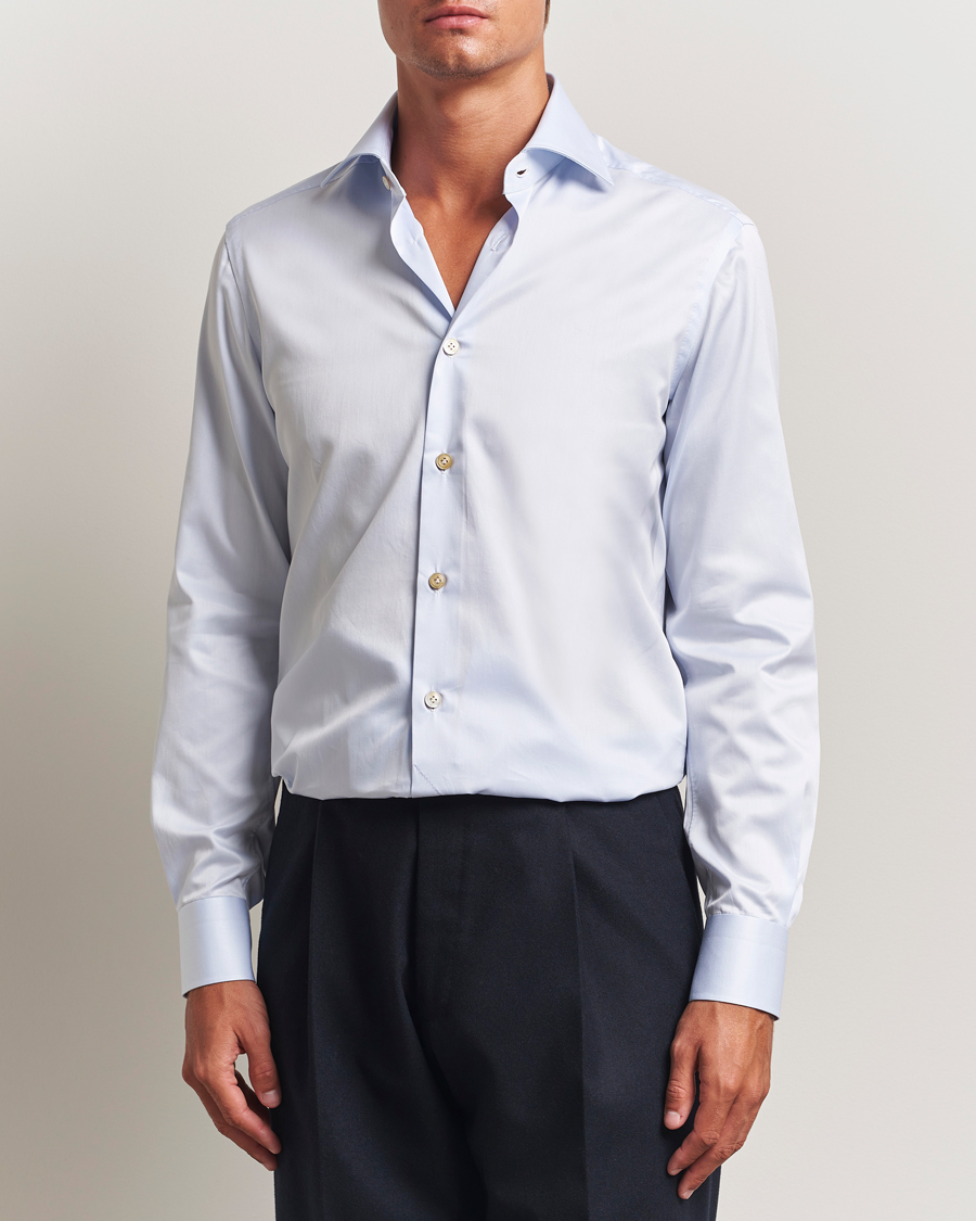 Heren | Overhemden | Kiton | Cotton Dress Shirt Light Blue