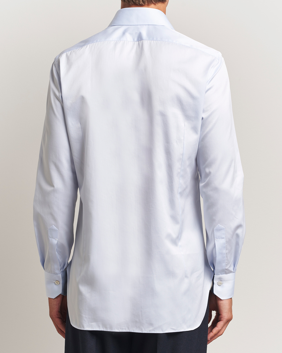 Heren | Overhemden | Kiton | Cotton Dress Shirt Light Blue