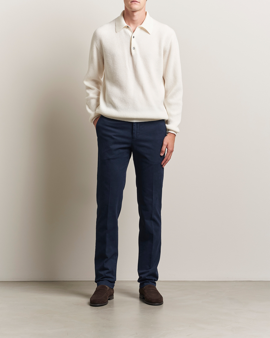 Heren | Broeken | Kiton | Cotton/Cashmere Trousers Navy