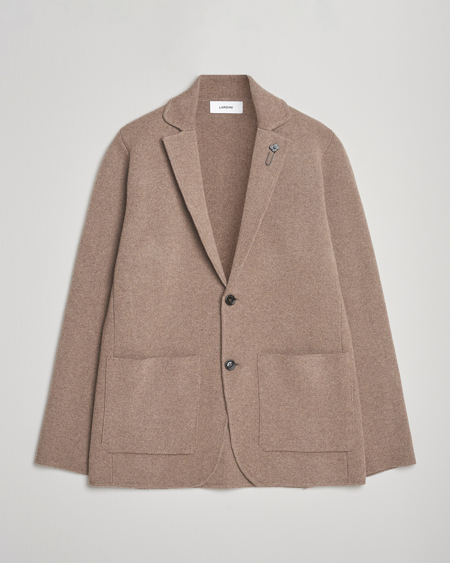 Heren | Blazers | Lardini | Knitted Wool Blazer Brown