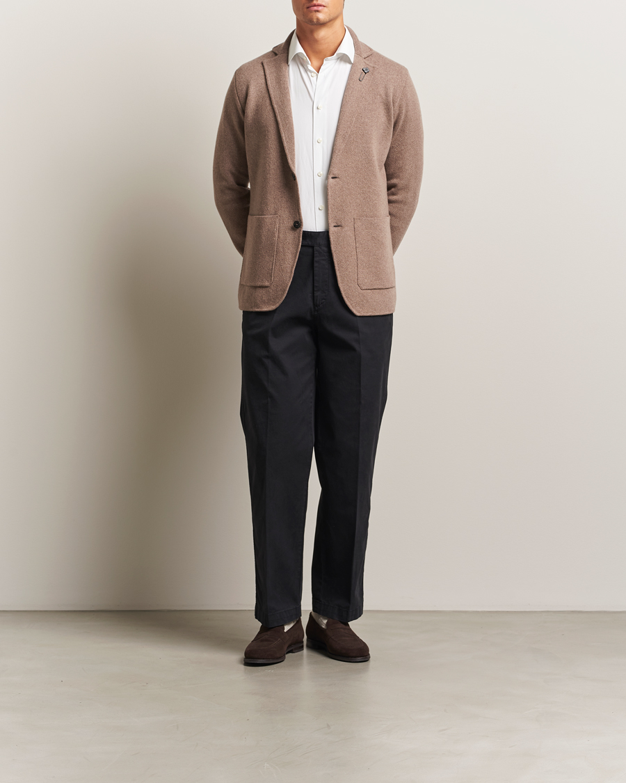Heren | Blazers | Lardini | Knitted Wool Blazer Brown